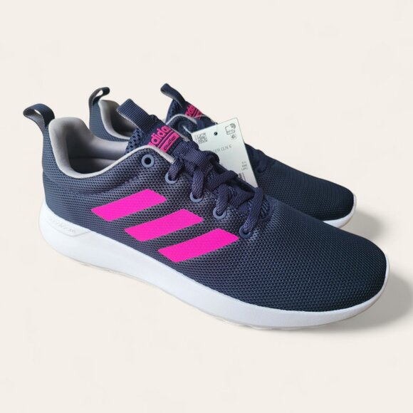 Adidas Lite Racer CLN Cloudfoam Running Shoes Navy Blue Pink Womens 6 NEW - Picture 3 of 12